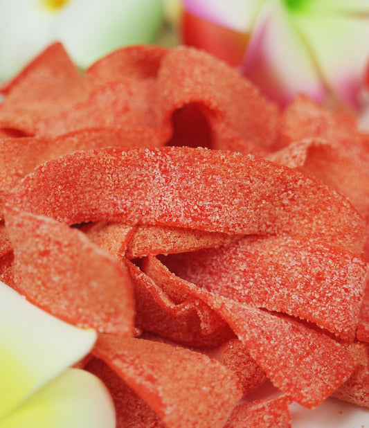 Sour Strawberry Belts w/Li Hing Mui
