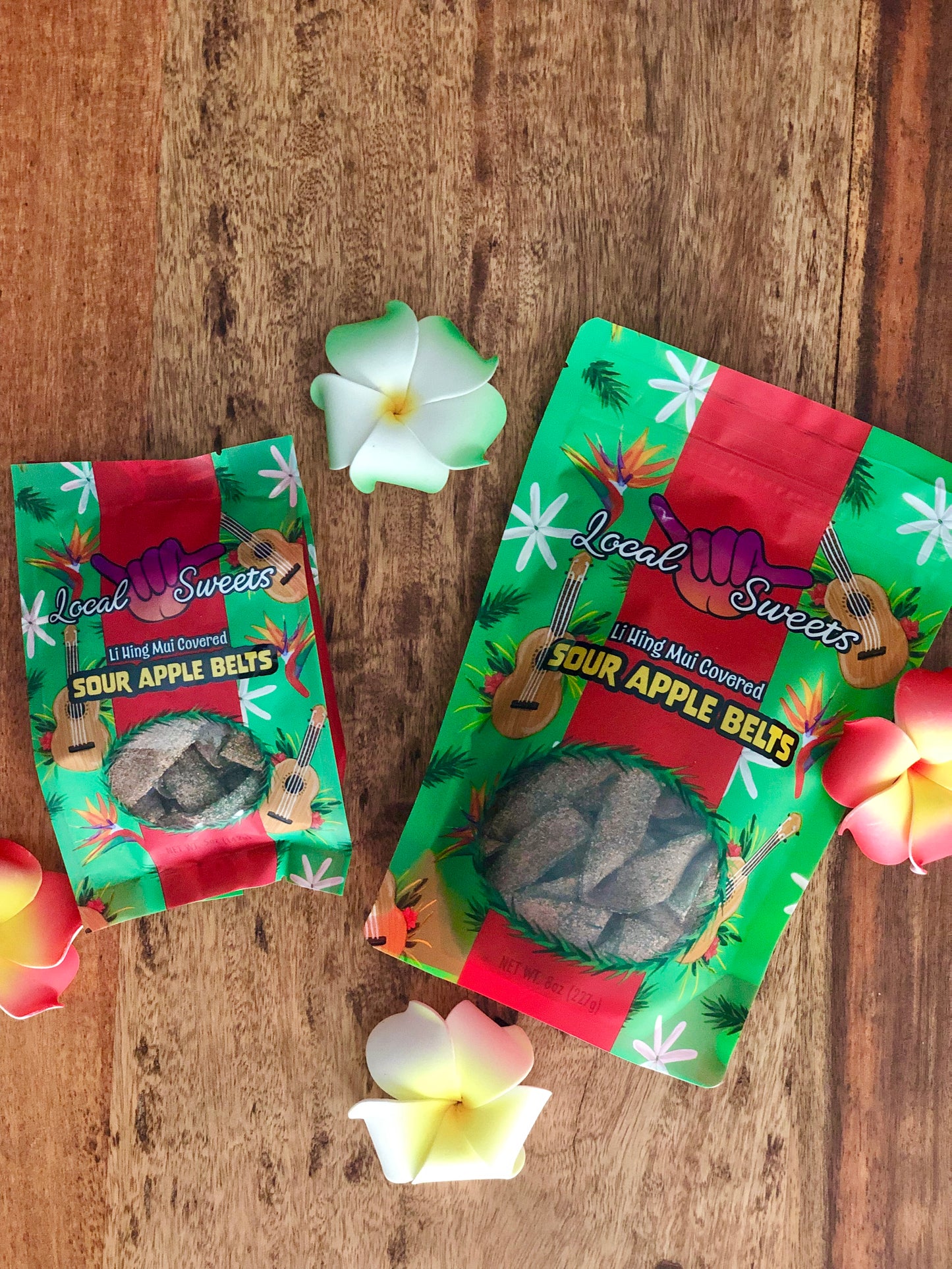 Sour Apple Belts w/Li Hing Mui