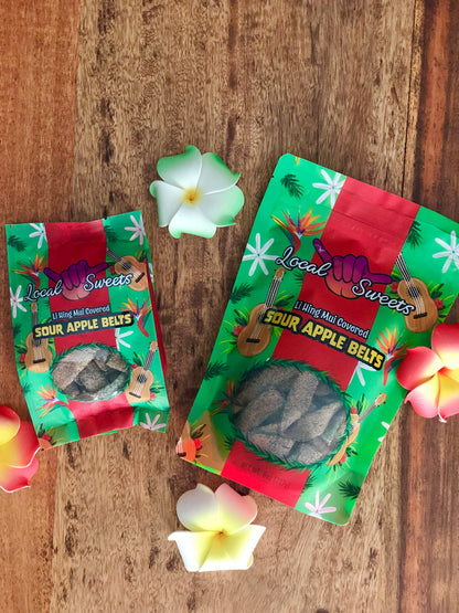 Sour Apple Belts w/Li Hing Mui